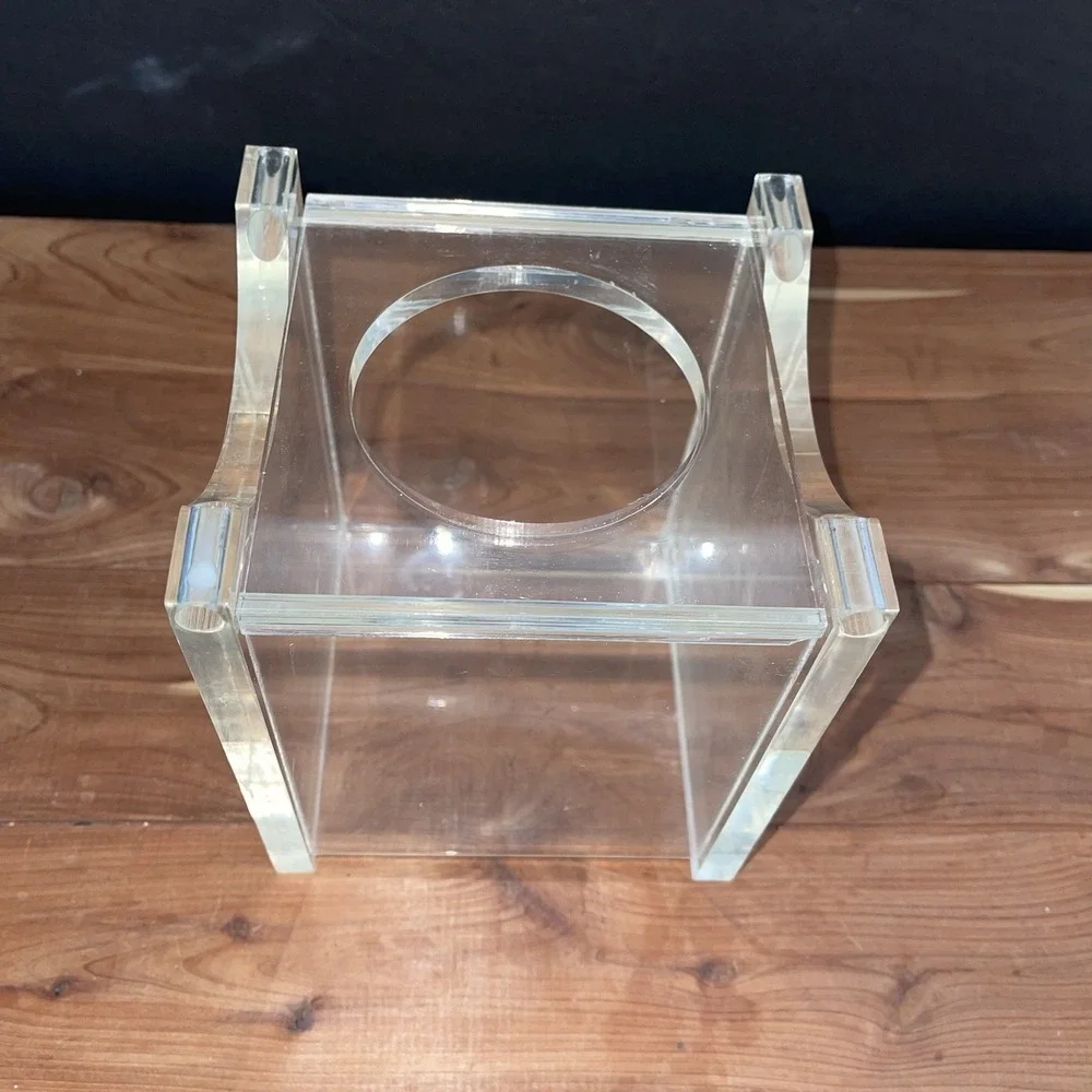 VTG Luxury Heavy Lucite Tissue Box Cover – Thick Clear Acrylic Cube Modern
